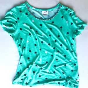 Jaclyn Smiths Green Beads Black White Palm Trees Hawaii Beach Vacation